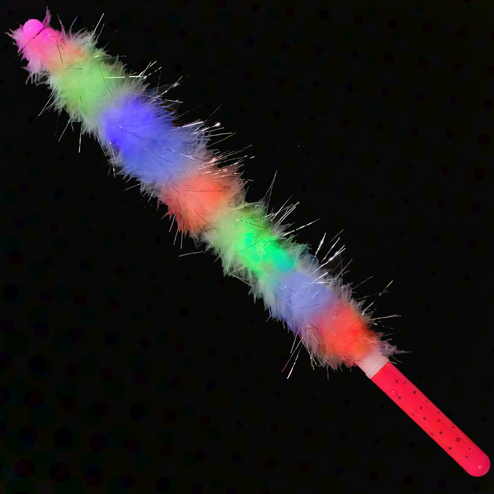 Flashing Fluffy Rainbow Wand-